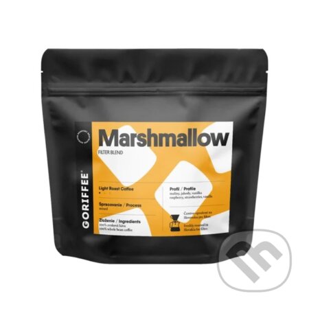 Kávy a čaje: Marshmallow brewing blend (Goriffee). Goriffee, 2025 Kávy a čaje: Marshmallow brewing blend (Goriffee). Goriffee, 2025