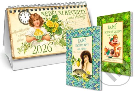 Kniha: Kalendář 2026 Nedělní menu + Tajné rybí recepty + Tajné houbové recepty (Klára Trnková). Studio Trnka, 2025 Kniha: Kalendář 2026 Nedělní menu + Tajné rybí recepty + Tajné houbové recepty (Klára Trnková). Studio Trnka, 2025
