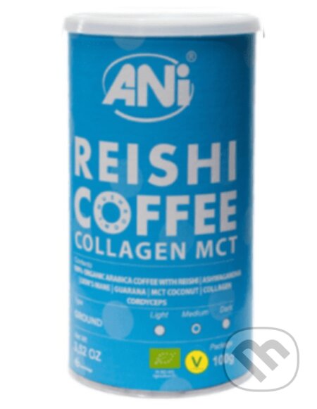 Kávy a čaje: Kolagén Reishi BIO mletá káva plechovka (Ani). Ani Kávy a čaje: Kolagén Reishi BIO mletá káva plechovka (Ani). Ani