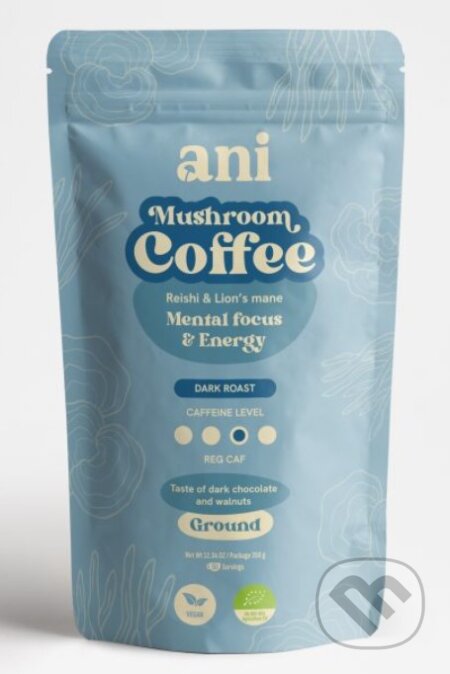 Kávy a čaje: ANi Mushroom Coffee Mental focus & Energy - mletá káva (Ani). Ani Kávy a čaje: ANi Mushroom Coffee Mental focus & Energy - mletá káva (Ani). Ani