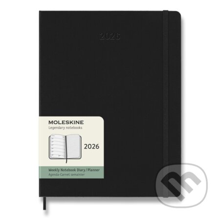 Moleskine – 12-mesačný týždenný plánovací zápisník (diár) 2026 - čierny (Moleskine). Moleskine, 2025 Moleskine – 12-mesačný týždenný plánovací zápisník (diár) 2026 - čierny (Moleskine). Moleskine, 2025