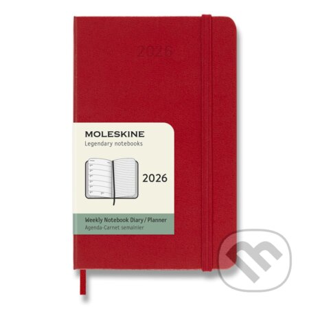 Moleskine – 12-mesačný týždenný plánovací zápisník (diár) 2026 - červený (Moleskine). Moleskine, 2025 Moleskine – 12-mesačný týždenný plánovací zápisník (diár) 2026 - červený (Moleskine). Moleskine, 2025