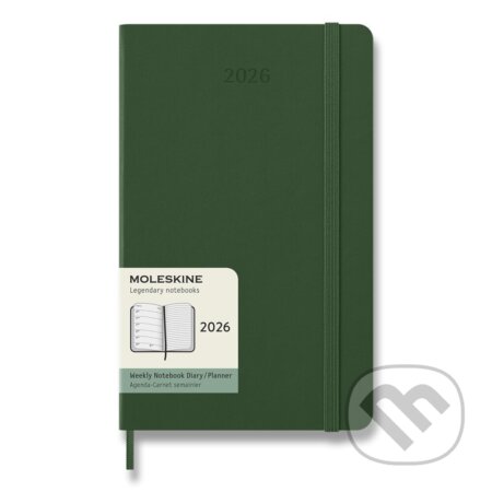 Moleskine – 12-mesačný týždenný plánovací zápisník (diár) 2026 - zelený (Moleskine). Moleskine, 2025 Moleskine – 12-mesačný týždenný plánovací zápisník (diár) 2026 - zelený (Moleskine). Moleskine, 2025