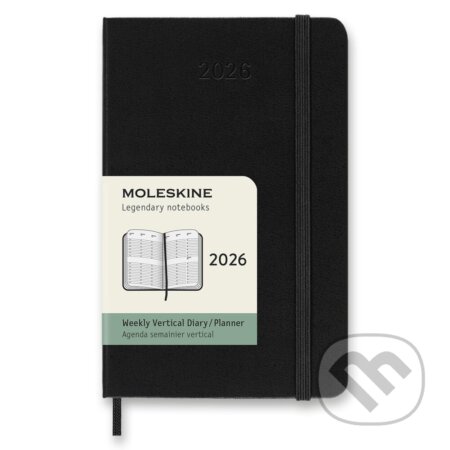 Moleskine – 12-mesačný týždenný vertikálny diár 2026 - čierny (Moleskine). Moleskine, 2025 Moleskine – 12-mesačný týždenný vertikálny diár 2026 - čierny (Moleskine). Moleskine, 2025