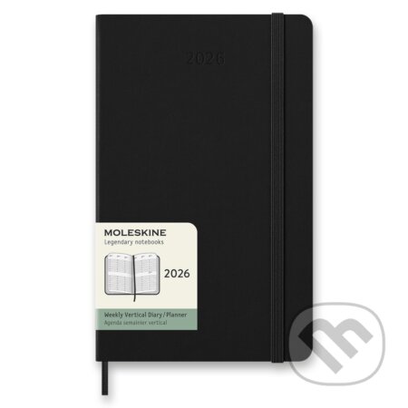 Moleskine – 12-mesačný týždenný vertikálny diár 2026 - čierny (Moleskine). Moleskine, 2025 Moleskine – 12-mesačný týždenný vertikálny diár 2026 - čierny (Moleskine). Moleskine, 2025