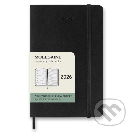 Moleskine – 12-mesačný týždenný plánovací zápisník (diár) 2026 - čierny (Moleskine). Moleskine, 2025 Moleskine – 12-mesačný týždenný plánovací zápisník (diár) 2026 - čierny (Moleskine). Moleskine, 2025