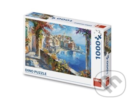 Puzzle: Puzzle Středomořské městečko (1000 dílků) (Dino). Dino, 2025 Puzzle: Puzzle Středomořské městečko (1000 dílků) (Dino). Dino, 2025