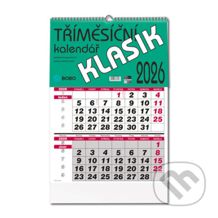 Klasik 2026 nástěnný kalendář (BOBO BLOK). BOBO BLOK, 2025 Klasik 2026 nástěnný kalendář (BOBO BLOK). BOBO BLOK, 2025