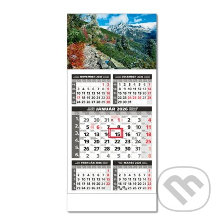 Štandard 5-mesačný sivý nástenný kalendár 2026 - vysoké hory (Spektrum grafik). Spektrum grafik, 2025 Štandard 5-mesačný sivý nástenný kalendár 2026 - vysoké hory (Spektrum grafik). Spektrum grafik, 2025