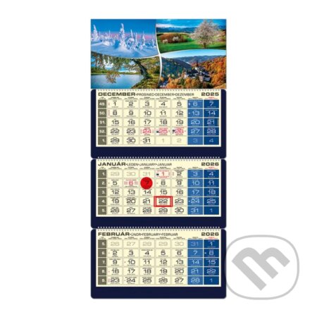 Luxus 3-mesačný nástenný kalendár 2026 - štyri ročné obdobia (Spektrum grafik). Spektrum grafik, 2025 Luxus 3-mesačný nástenný kalendár 2026 - štyri ročné obdobia (Spektrum grafik). Spektrum grafik, 2025
