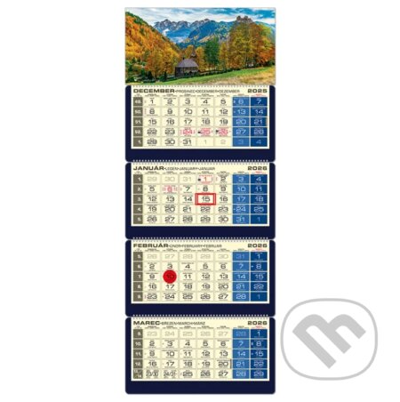 Luxus 4-mesačný nástenný kalendár 2026 - jeseň v horách (Spektrum grafik). Spektrum grafik, 2025 Luxus 4-mesačný nástenný kalendár 2026 - jeseň v horách (Spektrum grafik). Spektrum grafik, 2025
