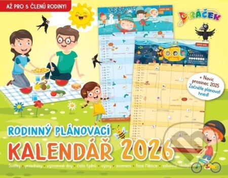 Dráčkův nástěnný rodinný plánovací kalendář 2026 (Extra Publishing). Extra Publishing, 2025 Dráčkův nástěnný rodinný plánovací kalendář 2026 (Extra Publishing). Extra Publishing, 2025