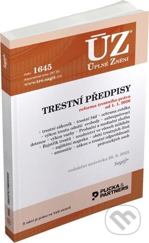 Kniha: ÚZ 1645 Trestní předpisy (Sagit). Sagit, 2025 Kniha: ÚZ 1645 Trestní předpisy (Sagit). Sagit, 2025
