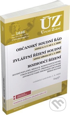 Kniha: ÚZ 1646 Občanský soudní řád (Sagit). Sagit, 2025 Kniha: ÚZ 1646 Občanský soudní řád (Sagit). Sagit, 2025