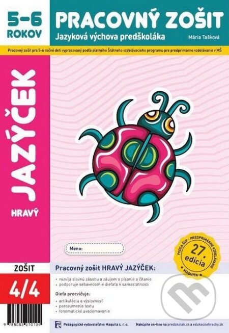 Kniha: Hravý jazýček (Mária Tašková). Maquita, 2025 Kniha: Hravý jazýček (Mária Tašková). Maquita, 2025