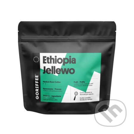 Kávy a čaje: Ethiopia Jellewo washed (Medium roast) (Goriffee). Goriffee, 2025 Kávy a čaje: Ethiopia Jellewo washed (Medium roast) (Goriffee). Goriffee, 2025
