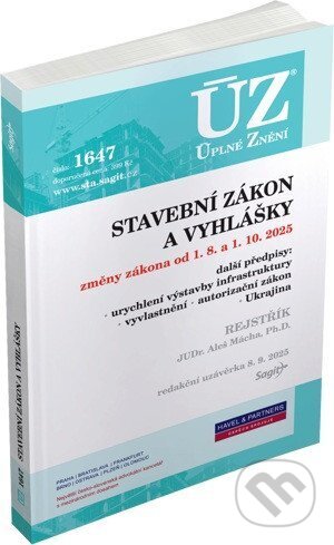 Kniha: ÚZ 1647 Stavební zákon (Sagit). Sagit, 2025 Kniha: ÚZ 1647 Stavební zákon (Sagit). Sagit, 2025