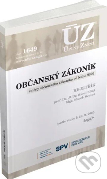 Kniha: ÚZ 1649 Občanský zákoník (Sagit). Sagit, 2025 Kniha: ÚZ 1649 Občanský zákoník (Sagit). Sagit, 2025