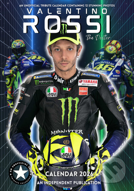 Nástěnný kalendář 2026: Valentino Rossi (A3 29,7 x 42 cm) (Cure Pink). Cure Pink, 2025 Nástěnný kalendář 2026: Valentino Rossi (A3 29,7 x 42 cm) (Cure Pink). Cure Pink, 2025