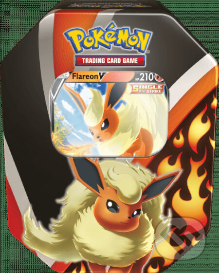 Spoločenská hra: Pokémon Flareon V - Eevee's Evolutions Tin (Pokemon). Pokemon, 2025 Spoločenská hra: Pokémon Flareon V - Eevee's Evolutions Tin (Pokemon). Pokemon, 2025
