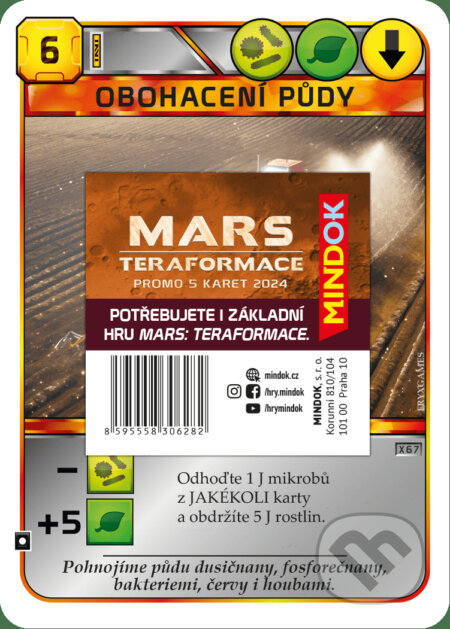 Společenská hra: Mars: Teraformace CZ - 5 promo kariet 2024 (rozšírenie) (Mindok). Mindok Společenská hra: Mars: Teraformace CZ - 5 promo kariet 2024 (rozšírenie) (Mindok). Mindok