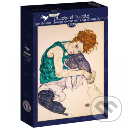 Puzzle: Puzzle Sediaca žena so zdvihnutými nohami, 1917 (Egon Schiele). Bluebird, 2025 Puzzle: Puzzle Sediaca žena so zdvihnutými nohami, 1917 (Egon Schiele). Bluebird, 2025