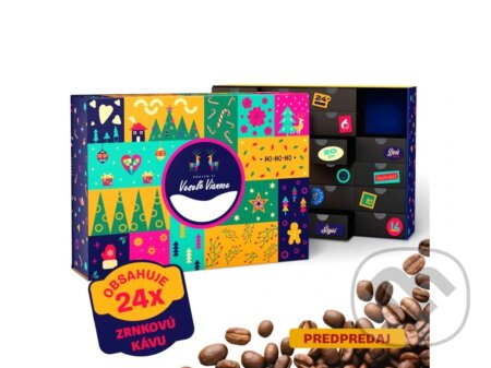 Kávy a čaje: Kávový adventný kalendár FAREBNÝ 24x40g (Cafepoint). Cafepoint, 2025 Kávy a čaje: Kávový adventný kalendár FAREBNÝ 24x40g (Cafepoint). Cafepoint, 2025
