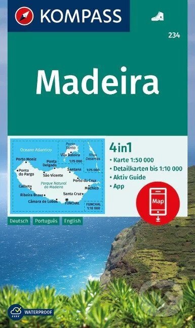 Kniha: Madeira 1:50 000 / turistická mapa KOMPASS 234 (Kompass). Kompass, 2024 Kniha: Madeira 1:50 000 / turistická mapa KOMPASS 234 (Kompass). Kompass, 2024