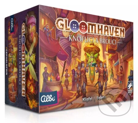 Společenská hra: Gloomhaven: Knoflíky a brouci (Nikki Valens a Joe Klipfel). Albi, 2025 Společenská hra: Gloomhaven: Knoflíky a brouci (Nikki Valens a Joe Klipfel). Albi, 2025