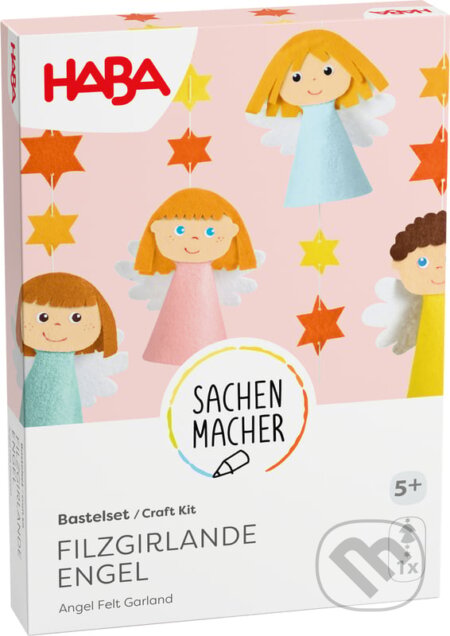 Spoločenská hra: Kreatívna sada Plstená girlanda Anjel (Haba). Haba, 2025 Spoločenská hra: Kreatívna sada Plstená girlanda Anjel (Haba). Haba, 2025