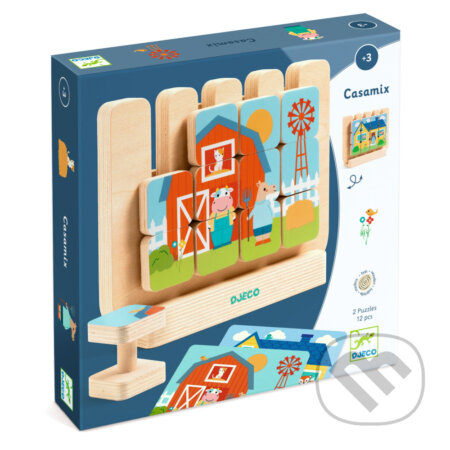 Spoločenská hra: Casamix: obojstranné drevené puzzle (Djeco). Djeco, 2025 Spoločenská hra: Casamix: obojstranné drevené puzzle (Djeco). Djeco, 2025