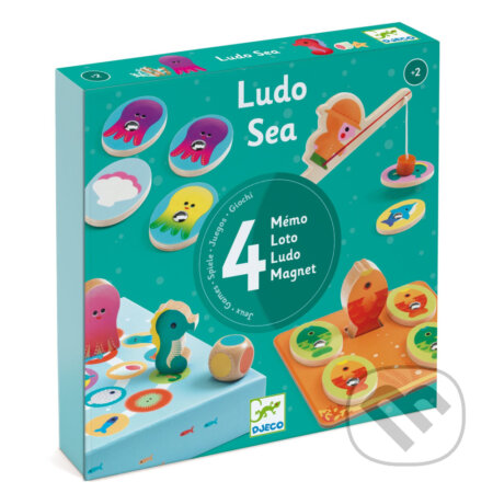 Spoločenská hra: Ludo Sea: 4 hry s morskou tematikou (Djeco). Djeco, 2025 Spoločenská hra: Ludo Sea: 4 hry s morskou tematikou (Djeco). Djeco, 2025