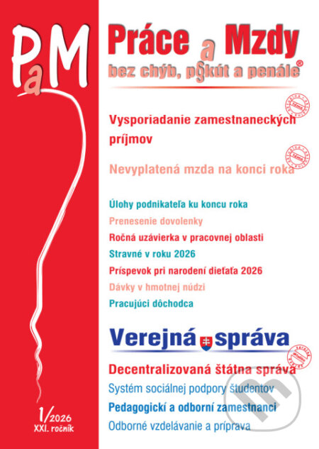 Kniha: PAM 1/2026 – Koniec roka v mzdovej učtárni (Poradca s.r.o.). Poradca s.r.o., 2026 Kniha: PAM 1/2026 – Koniec roka v mzdovej učtárni (Poradca s.r.o.). Poradca s.r.o., 2026