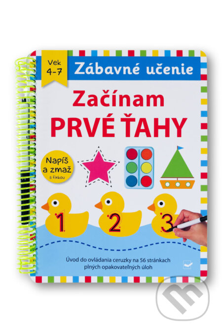 Kniha: Začínam prvé ťahy - napíš a zmaž s fixkou (Amy Oliver, Holly Price, Robyn Newton a Aimée Chapman). Svojtka&Co., 2026 Kniha: Začínam prvé ťahy - napíš a zmaž s fixkou (Amy Oliver, Holly Price, Robyn Newton a Aimée Chapman). Svojtka&Co., 2026