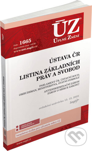 Kniha: ÚZ 1665 Ústava ČR, Listina práv a svobod (Sagit). Sagit, 2026 Kniha: ÚZ 1665 Ústava ČR, Listina práv a svobod (Sagit). Sagit, 2026
