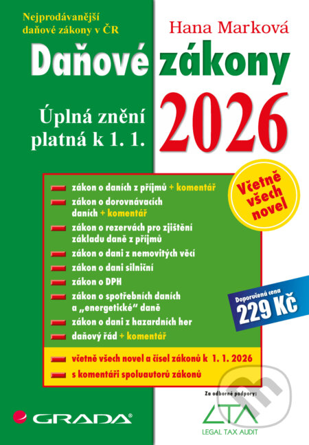 E-kniha: Daňové zákony 2026 (Hana Marková). Grada, 2026 E-kniha: Daňové zákony 2026 (Hana Marková). Grada, 2026