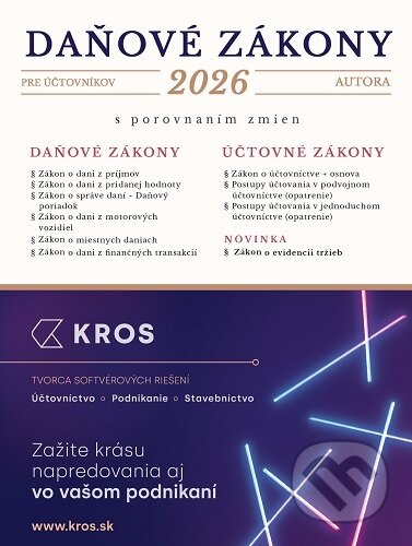 Kniha: Daňové zákony pre účtovníkov 2026 (Porada s.k.). Porada s.k., 2026 Kniha: Daňové zákony pre účtovníkov 2026 (Porada s.k.). Porada s.k., 2026