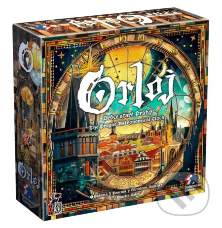 Spoločenská hra: Orloj: Srdce staré Prahy (Bohemian Games). Bohemian Games, 2025 Spoločenská hra: Orloj: Srdce staré Prahy (Bohemian Games). Bohemian Games, 2025