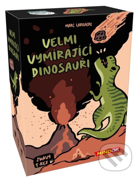 Spoločenská hra: Velmi vymírající dinosauři: Žhavý T-REX (Marc Larivière). Mindok, 2026 Spoločenská hra: Velmi vymírající dinosauři: Žhavý T-REX (Marc Larivière). Mindok, 2026