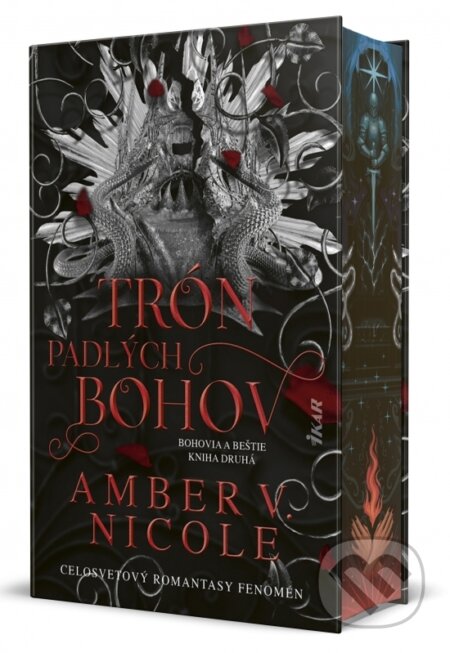 Kniha: Trón padlých bohov (Amber V. Nicole). Ikar, 2026 Kniha: Trón padlých bohov (Amber V. Nicole). Ikar, 2026