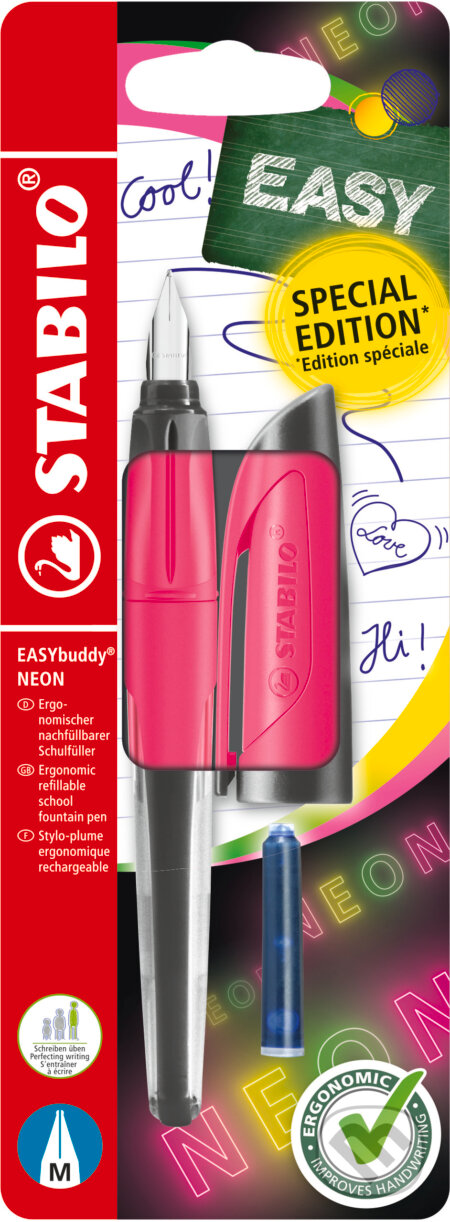 Plniace pero so štandardným hrotom M - STABILO EASYbuddy NEON neonová ružová (STABILO). STABILO, 2026 Plniace pero so štandardným hrotom M - STABILO EASYbuddy NEON neonová ružová (STABILO). STABILO, 2026