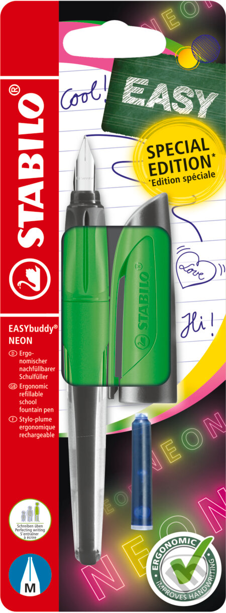 Plniace pero so štandardným hrotom M - STABILO EASYbuddy NEON neonová zelená (STABILO). STABILO, 2026 Plniace pero so štandardným hrotom M - STABILO EASYbuddy NEON neonová zelená (STABILO). STABILO, 2026