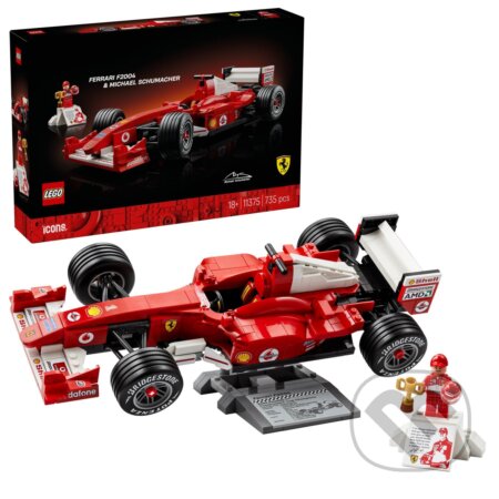 Společenská hra: LEGO® Icons 11375 Ferrari F2004 a Michael Schumacher (LEGO). LEGO, 2026 Společenská hra: LEGO® Icons 11375 Ferrari F2004 a Michael Schumacher (LEGO). LEGO, 2026