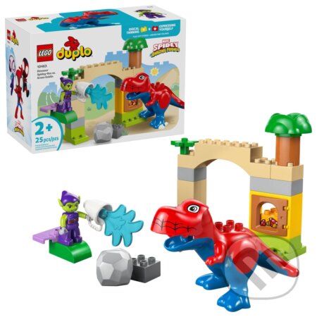 Společenská hra: LEGO® DUPLO® Disney 10463 Dinosaurus Spidey-Rex vs. Zelený Goblin (LEGO). LEGO, 2026 Společenská hra: LEGO® DUPLO® Disney 10463 Dinosaurus Spidey-Rex vs. Zelený Goblin (LEGO). LEGO, 2026