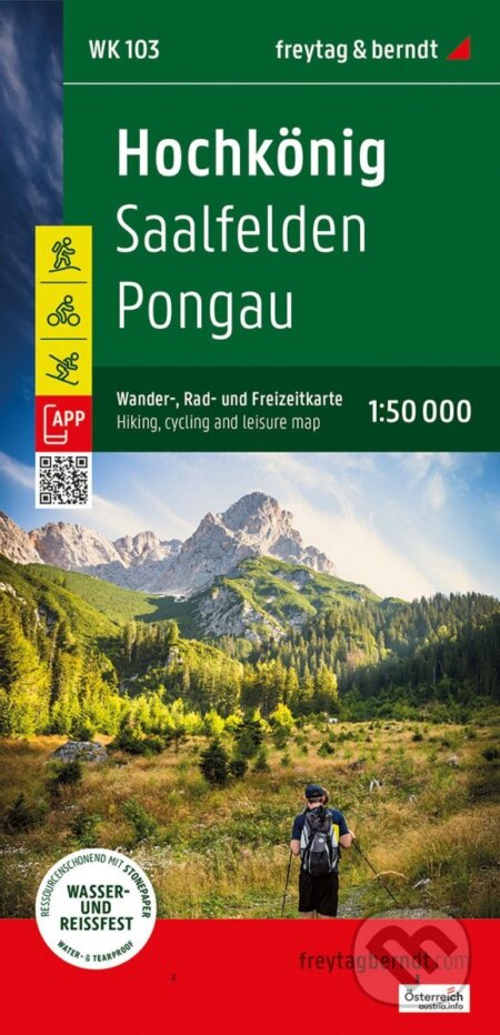 Kniha: Hochkönig 1:50 000 / turistická, cyklistická a rekreační mapa (-). freytag&berndt, 2025 Kniha: Hochkönig 1:50 000 / turistická, cyklistická a rekreační mapa (-). freytag&berndt, 2025