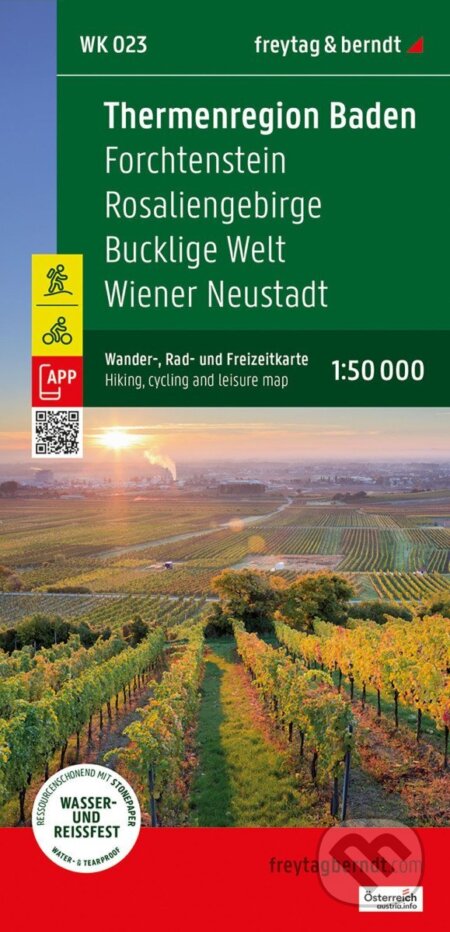 Kniha: Termální oblast Baden 1:50 000 / turistická, cyklistická a rekreační mapa (-). freytag&berndt, 2025 Kniha: Termální oblast Baden 1:50 000 / turistická, cyklistická a rekreační mapa (-). freytag&berndt, 2025