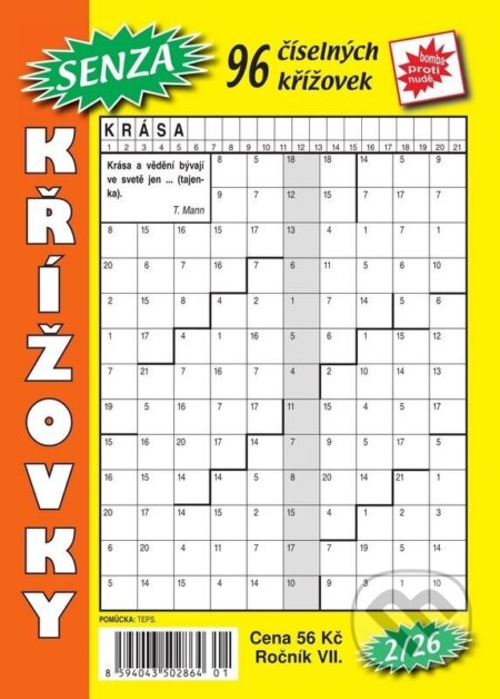 Senza číselné křížovky 2/2026 (Telpres). Telpres, 2026 Senza číselné křížovky 2/2026 (Telpres). Telpres, 2026