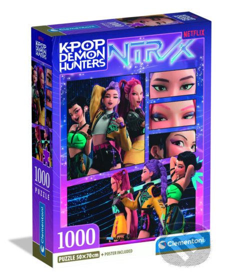 Puzzle: Puzzle 1000 ks KPOP Demon Hunters -2- Compact (Clementoni). Clementoni, 2026 Puzzle: Puzzle 1000 ks KPOP Demon Hunters -2- Compact (Clementoni). Clementoni, 2026