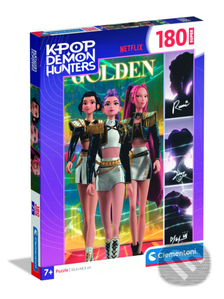 Puzzle: Puzzle 180 ks SUPER KPOP Demon Hunters (Clementoni). Clementoni, 2026 Puzzle: Puzzle 180 ks SUPER KPOP Demon Hunters (Clementoni). Clementoni, 2026