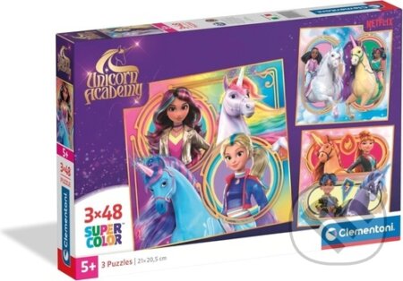 Puzzle: Puzzle Akademie jednorožců 3x48 dílků (Clementoni). Clementoni, 2026 Puzzle: Puzzle Akademie jednorožců 3x48 dílků (Clementoni). Clementoni, 2026